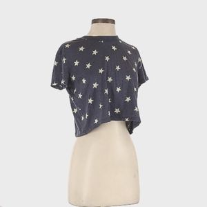 Size 0 Alternative star starry t-shirt tee shirt short sleeve blue crop cropped